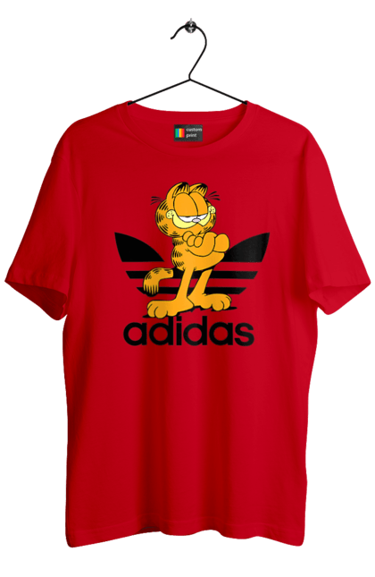 Футболка чоловіча з принтом "Adidas Гарфілд". Adidas, garfield, адідас, гарфілд, голод, кінокомедія, кіт, комедія, фільм. 2070702