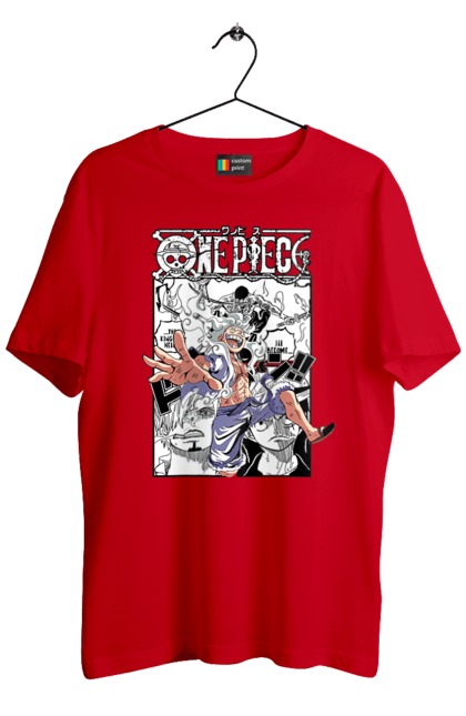 Men's t-shirt with prints One Piece Luffy. Anime, luffy, manga, monkey de luffy, one piece, pirates. 2070702