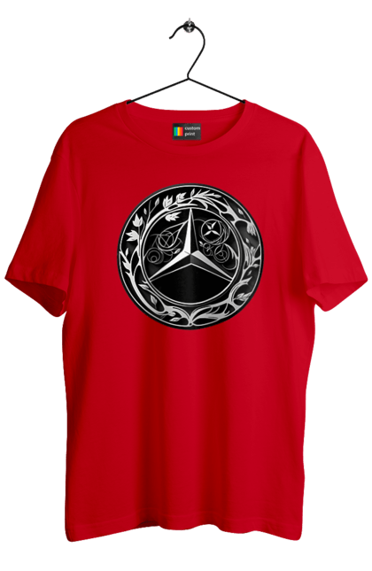 Футболка чоловіча з принтом "Mercedes Benz Лого Арт". Авто, автомобіль, логотип мерседес, машини, мерс, мерседес. 2070702