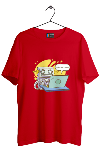 Футболка чоловіча з принтом "Я не робот Хакер зрозуміє 404 до дня програміста". 404, aws, backend, c++, cloud, css, frontend, golang, java, js, linux, python, script, web, ай ті, айті, айтішник, верстка, дата, код, компьютер, лаптоп, облако, ошибка, програміст, программа, программист, програмування, робот, хакер, язык. 2070702