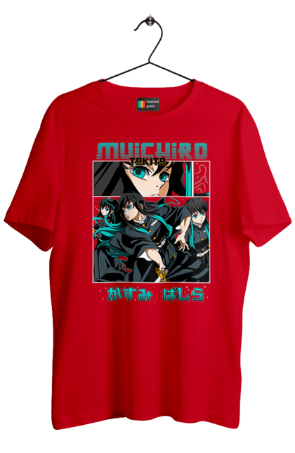 Men's t-shirt with prints Demon Slayer Muichiro. Anime, kimetsu no yaiba, manga, muichiro, muichiro tokito, serial. 2070702