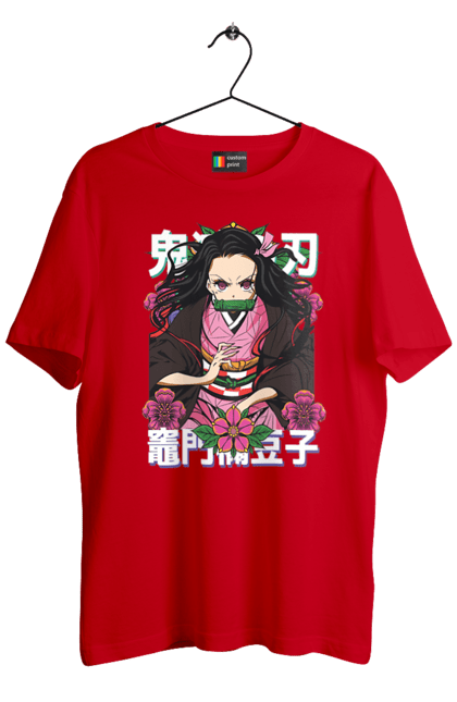 Men's t-shirt with prints Demon Slayer Nezuko. Anime, demon slayer, kimetsu no yaiba, manga, nezuko, serial. 2070702