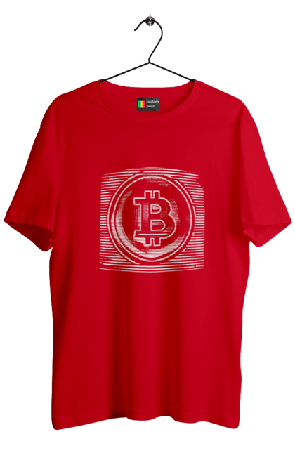 Футболка чоловіча з принтом "Біткоїн". Биткоин, биткойн, бінарний, біткоїн, біткойн, валюта, гроші, крипто, програміст, хакер. 2070702