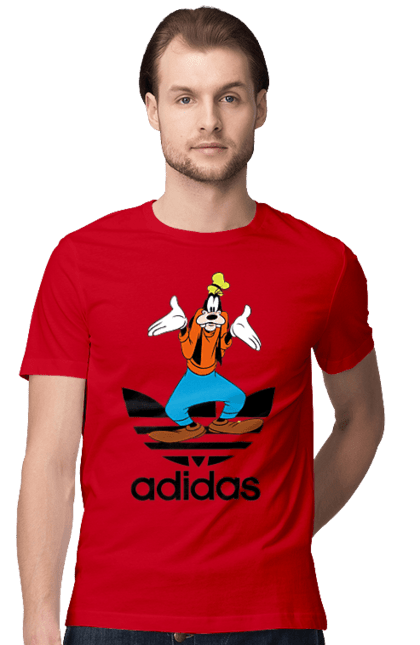 Футболка мужская с принтом Adidas Гуфи. Adidas, goofy, адидас, гуфи, мультсериал, мультфильм, пес, собака. 2070702