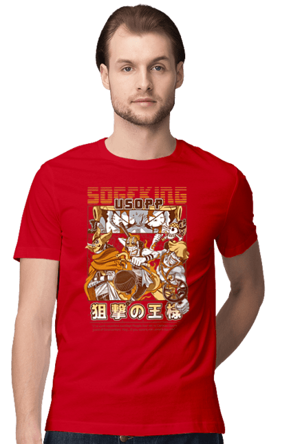 Men's t-shirt with prints One Piece Usopp. Anime, manga, one piece, sniper, straw hat pirates, usopp. 2070702