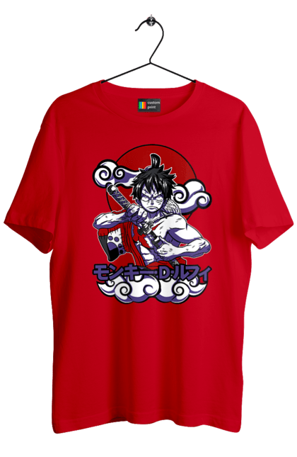 Men's t-shirt with prints One Piece Luffy. Anime, luffy, manga, monkey de luffy, one piece, pirates. 2070702