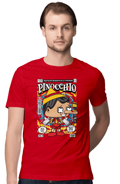 Футболка чоловіча з принтом "Pinnochio". Дісней, пінокіо, плівка. Funkotee