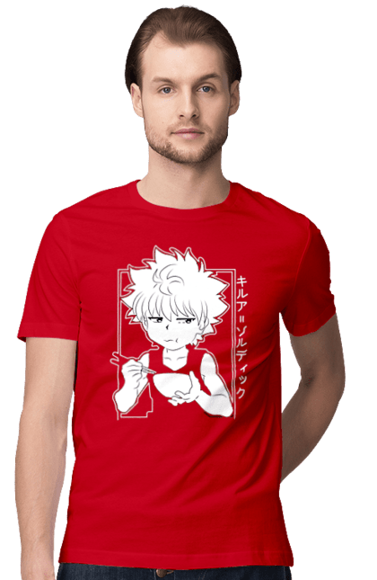 Men's t-shirt with prints Hunter × Hunter. Anime, gon, gon freecss, hunter, hunter × hunter, hunter hunter, killua, killua zoldyck, manga. 2070702