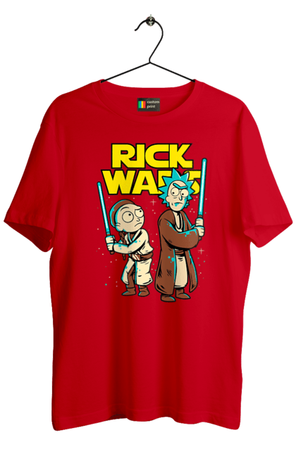 Футболка чоловіча з принтом "Рік та Морті". Rick and morty, star wars, зоряні війни, мультфільм, наукова фантастика, пригоди, рік, рік і морті, трагікомедія, чорний гумор. 2070702