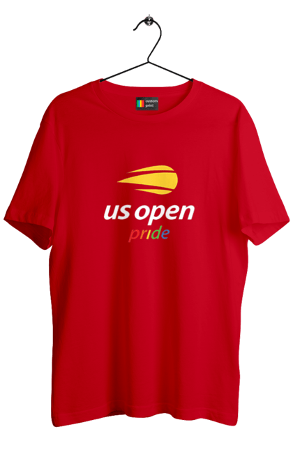 Футболка чоловіча з принтом "Тенісний турнір US Open pride". Великий теніс, відкритий чемпіонат, гравці, м`яч, нью йорк, призовий фонд, ракетка, спонсор, хард, чемпіонат америки. 2070702