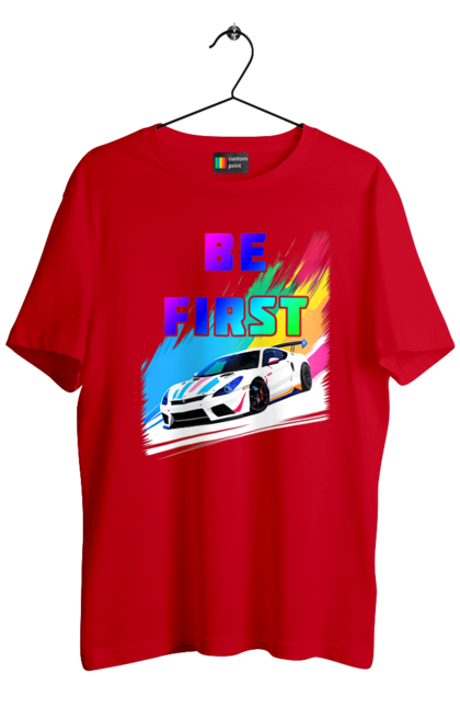 Футболка чоловіча з принтом "Гонка". Автомобільний, гонка, спортивна машина, спортивний автомобіль. 2070702