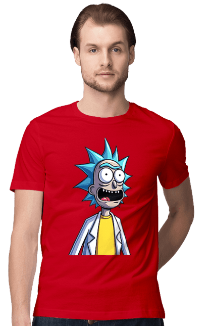 Футболка чоловіча з принтом "Рік та Морті". Rick and morty, мультфільм, наукова фантастика, пригоди, рік, рік і морті, трагікомедія, чорний гумор. 2070702