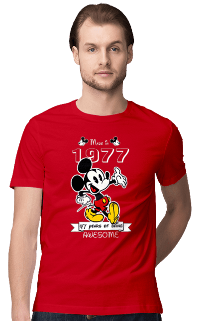 Футболка мужская с принтом Микки Маус. Mickey mouse, дисней, микки, микки маус, мультфильм. 2070702