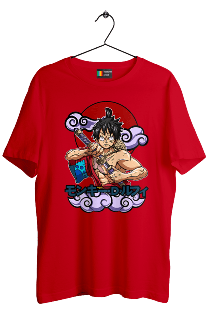 Men's t-shirt with prints One Piece Luffy. Anime, luffy, manga, monkey de luffy, one piece, pirates. 2070702