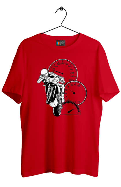 Футболка чоловіча з принтом "Мотоцикл Швидкість Чорний". Мото, мотоцикл, розгін, швидкість. 2070702