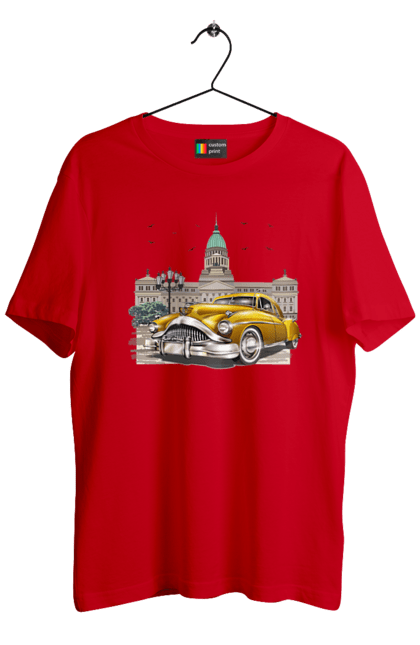 Футболка чоловіча з принтом "Автомобіль та архітектура модерн". Автомобіль, архітектура, модерн. 2070702