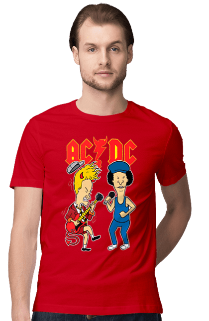 Men's t-shirt with prints AC/DC. Ac dc, acd, blues rock, group, hard rock, music, rock n roll. 2070702