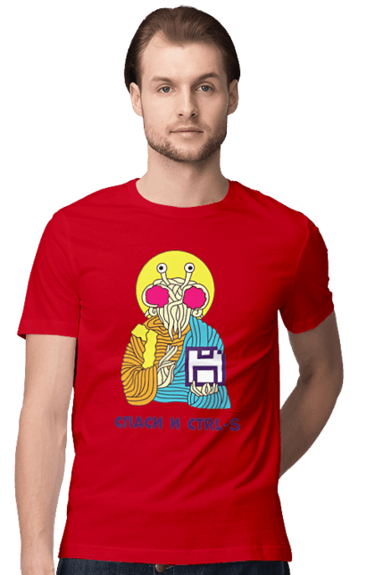 Футболка чоловіча з принтом "Врятуй та ctrl+s". It, врятуй та ctrl+s, гумор, іржака, кек, лол, мем, прикол, програміст, радість, сміх. 2070702