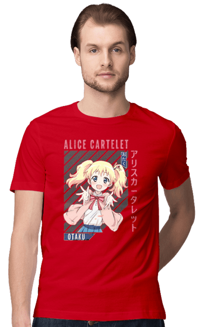 Men's t-shirt with prints Kiniro Mosaic Alice Cartelet. Alice, alice cartelet, anime, gold mosaic, kiniro mosaic, kinmoza, manga. 2070702