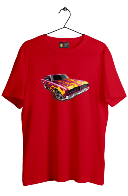 Футболка чоловіча з принтом "Машина вогонь". Їзда, машина, швидкість. 2070702