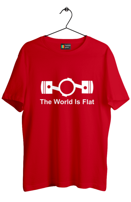 Men`s t-shirt with prints World Flat Wh. Auto, cars, detail. 2070702