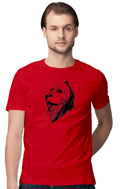 Men`s t-shirt with prints Nun. Cigarettes, cool, girl, tattoo. 2070702