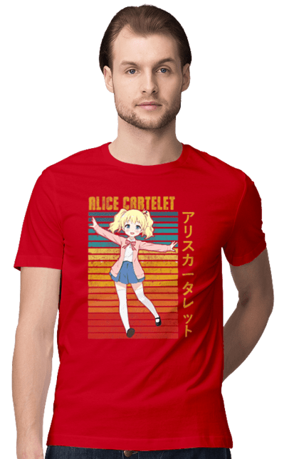 Men's t-shirt with prints Kiniro Mosaic Alice Cartelet. Alice, alice cartelet, anime, gold mosaic, kiniro mosaic, kinmoza, manga. 2070702