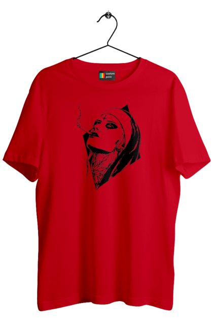 Men`s t-shirt with prints Nun. Cigarettes, cool, girl, tattoo. 2070702