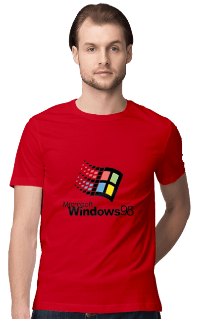 Футболка чоловіча з принтом "Windows98". Angular, c, css, html, it, javascript, jquery, php, python, react, svelt, vue, айтишник, айті, гумор, код, кодувати, прогер, програміст, програмісти, ти ж, ти ж програміст, тиж програміст. 2070702