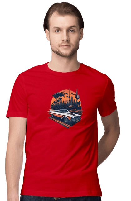 Beautiful car at sunset