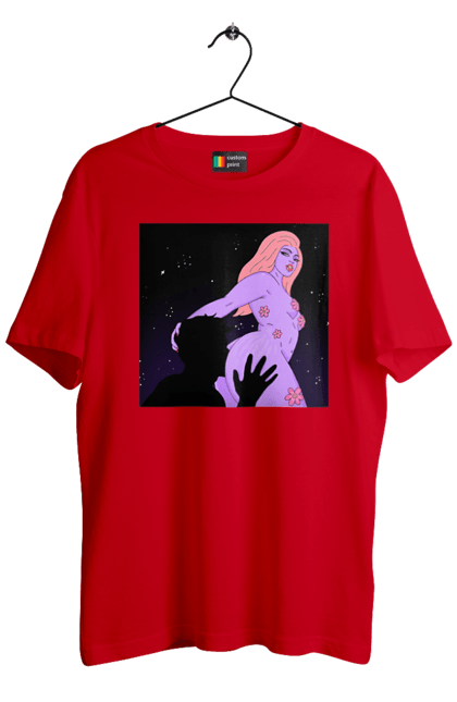 Футболка чоловіча з принтом "Фіолетова Дівчина". Дівчина, тіло. 2070702