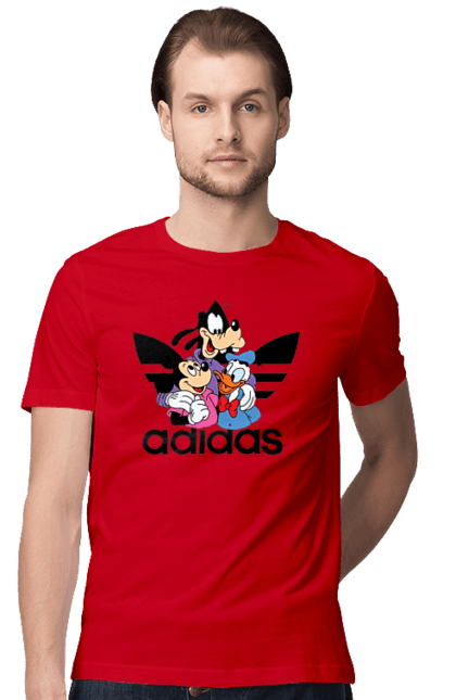 Футболка чоловіча з принтом "Adidas Міккі Маус". Adidas, mickey mouse, адідас, дісней, міккі, міккі маус, мультфільм. 2070702