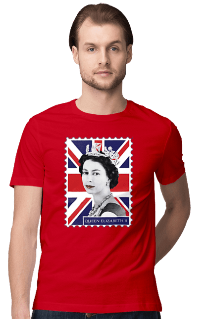 Футболка мужская с принтом Королева Елизавета II. Britain, british, england, platinum jubilee, queen, queen elizabeth, queen elizabeth ii, rip queen elizabeth, королева елизавета. 2070702