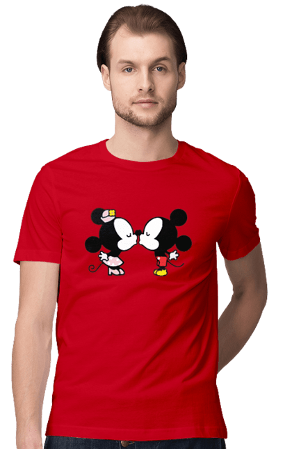 Футболка мужская с принтом 38. Mickey mouse, minnie mouse, дисней, микки, микки маус, минни маус, мультфильм. 2070702