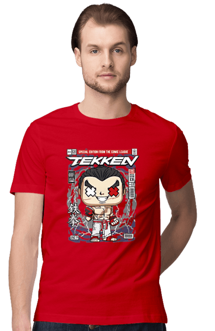 Футболка чоловіча з принтом "Tekken". Capcom, nintendo, tekken, боротися, вуличний боєць, гра, японія. Funkotee