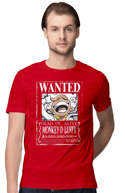 Men's t-shirt with prints One Piece Luffy. Anime, luffy, manga, monkey de luffy, one piece, pirates. 2070702