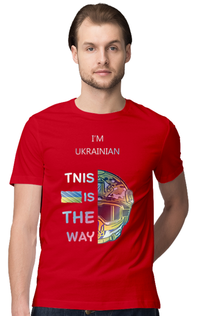 Футболка чоловіча з принтом "Я українець це шлях колорфул". Зсу, мандалоріан, символ україни зсу, солдат зсу, україна, українець це шлях, це шлях, я українець. 2070702