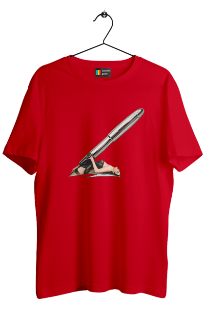 Футболка чоловіча з принтом "Великий Патрон". Дівчина, куля, патрон. 2070702