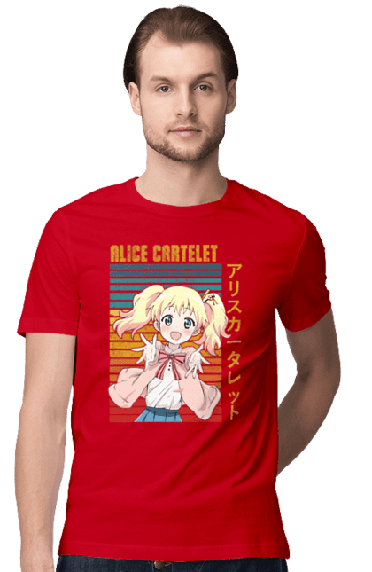 Men's t-shirt with prints Kiniro Mosaic Alice Cartelet. Alice, alice cartelet, anime, gold mosaic, kiniro mosaic, kinmoza, manga. 2070702