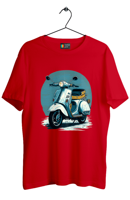 Футболка чоловіча з принтом "Мопед". Відпочинок, літо, мопед, скутер, швидкість. 2070702