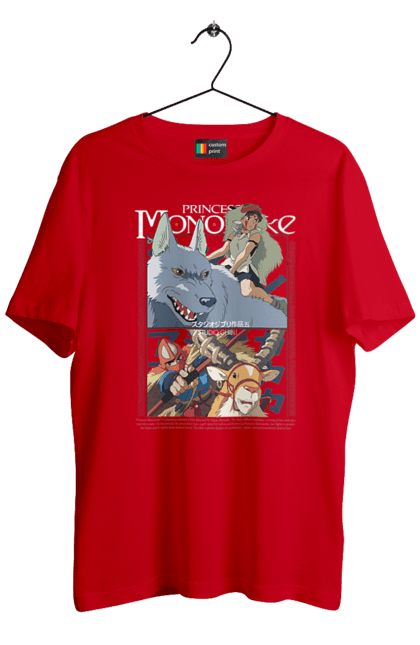 Men's t-shirt with prints Princess Mononoke. Adventure, anime, fantasy, ghibli, hayao miyazaki, princess mononoke, studio ghibli. 2070702