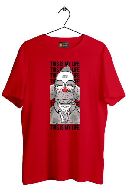 Men's t-shirt with prints The Simpsons Krusty the Clown. Clown, krusty, krusty the clown, simpsons. 2070702