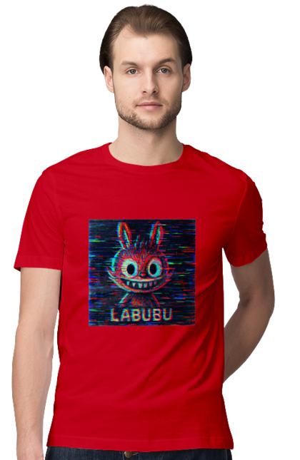 Футболка чоловіча з принтом "Лабубу". Crt, rgb, глітч, кіберпанк, лабубу, пікселі, ретро, спотворення, цифрове мистецтво, шум. 2070702