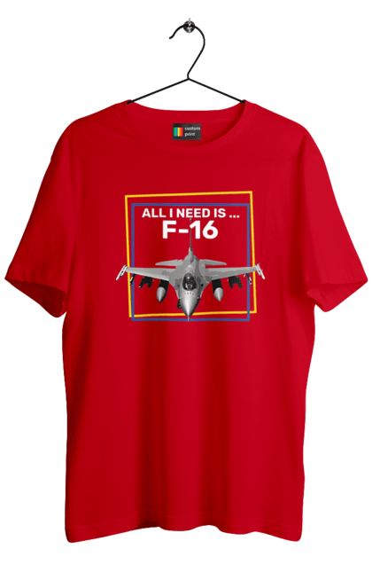 Футболка чоловіча з принтом "F16". F16, himars, залужний, зброя, літак. 2070702