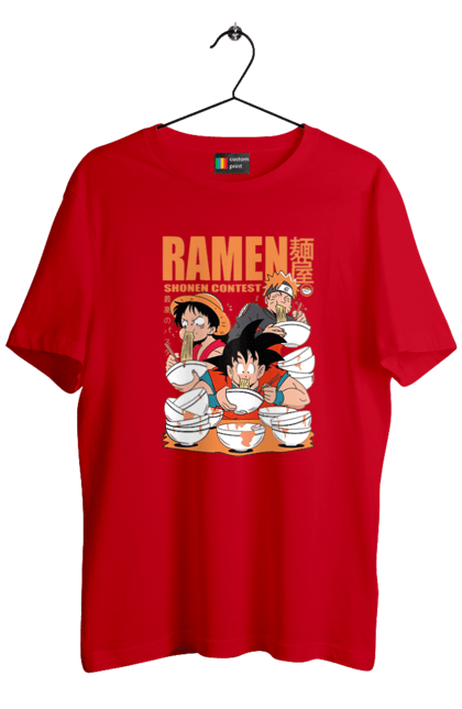 Men's t-shirt with prints Ramen. Anime, characters, food, goku, luffy, manga, naruto, ramen. 2070702