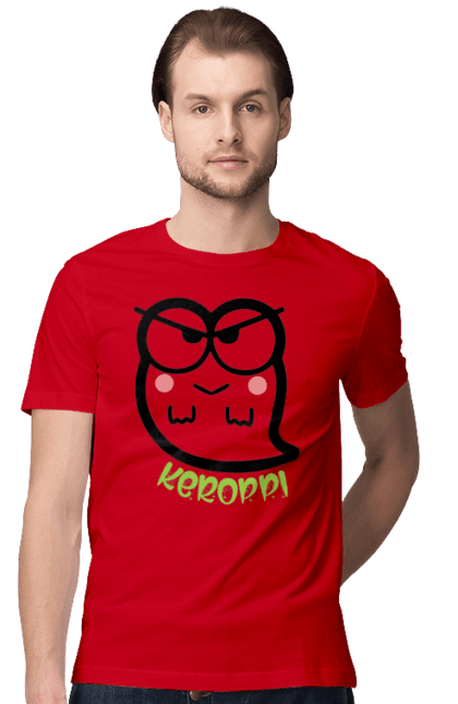 Футболка чоловіча з принтом "Хелло Кітті Кероппі". Ghost, halloween, hello kitty, keroppi, бренд, кероппі, персонаж, привид, хелло кітті, хелловін. 2070702