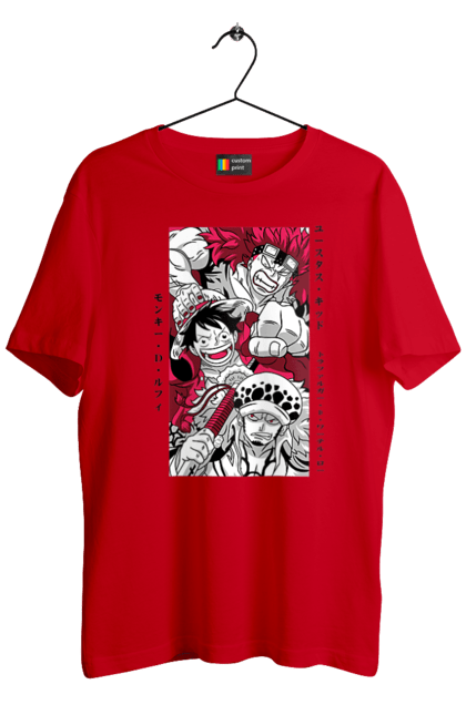 Men's t-shirt with prints One Piece Luffy. Anime, luffy, manga, monkey de luffy, one piece, pirates. 2070702