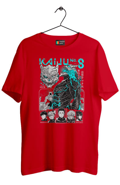 Men's t-shirt with prints Kaiju № 8 Kafka Hibino. Anime, hibino kafka, kafka hibino, kaiju, kaiju 8, kaiju 8, kaiju № 8, manga. 2070702