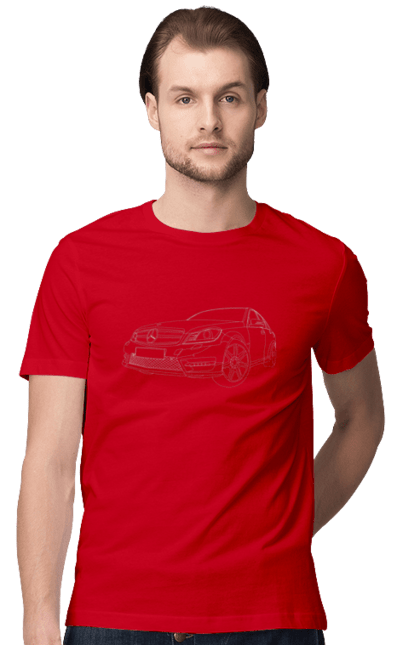 Футболка чоловіча з принтом "авто мерседес". Авто, машина, мерседес. 2070702
