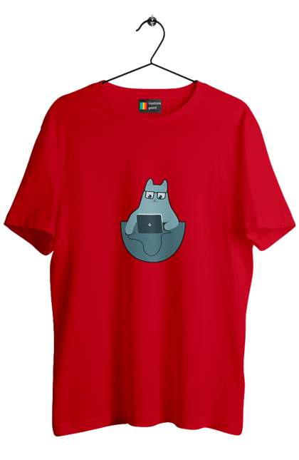 Футболка чоловіча з принтом "Кіт програміст". Angular, c, css, html, it, javascript, jquery, php, python, react, svelt, vue, айтишник, айті, гумор, код, кодувати, прогер, програміст, програмісти, ти ж, ти ж програміст, тиж програміст. 2070702
